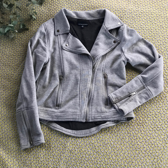 Cynthia Rowley Jackets & Blazers - Cynthia Rowley — Knit Moto Zipper Jacket Grey / S